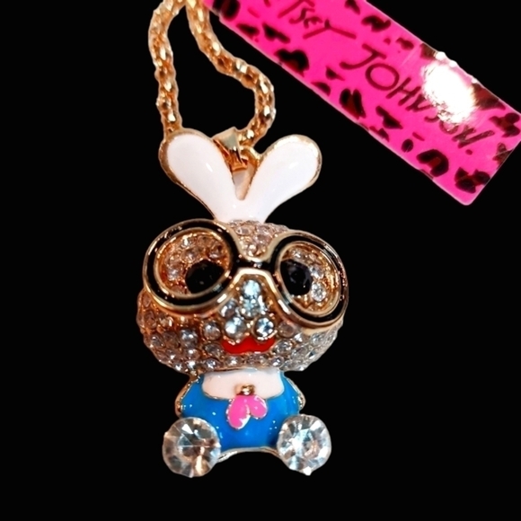 Betsey Johnson Accessories - BETSEY Johnson 28"  Pink Enamel Rabbit Bunny Necklace NEW
